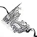 Signstek Metal Laser Cut Filigree Masquerade Venetian Party Mask with Black/Blue Stones