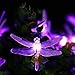 SEMILITS Solar String Lights 20Ft 30LED Dragonfly Shaped Waterproof Fairy Decoration Lighting for Indoor/Outdoor,Patio Christmas Party Holiday Decorations