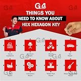 G4Gadget 14Pcs Hex Key Set Metric Imperial on Ring Durable Steel Wrench view 4