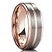 King Will DUO 8mm Unisex Rose Gold Tungsten Carbide Wedding Band Ring Grooved Center High Polish Comfort Fit