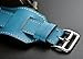 Valkit Bands Compatible with Apple Watch Band 38mm 40mm 42mm 44mm, Genuine Leather Strap Replacement Wristband with Metal Adapter Clasp for Men Women iWatch Series SE 6 5 4 3 2 1, Cuff - Blue
