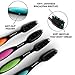 (4 Pack) Charcoal Whitening Toothbrush, Ultra Slim Head, Gentle Soft Black Binchotan Tooth Brush Medium Tip - Infused Bamboo Bristles Remove Plaque Stains, Whitens Teeth - Great w/ Charcoal Toothpaste