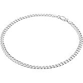LeCalla Silver Anklets for Women | 925 Sterling Silver Ankle Bracelets for Women | Italian Cuban Link Curb Chain Anklet Summer Beach Foot Jewelry for Summer Beach Party