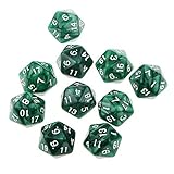 Pack of Green Twenty Sided D20 Dice Playing D&D Warhammer RPG Board Game Favours