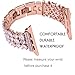 FanTEK Band for iWatch 42mm / 44mm, Luxury Crystal Bling Rhinestone Diamond Bracelet Strap, Adjustable Stainless Steel Replacement Band Compatible with iWatch Series 5/4/3/2/1 Rose Gold