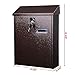 Yescom Wall Mount Steel Mail Box Lockable Letterbox w/Retrieval Door & 2 Keys Home Office Post Security Outdoor