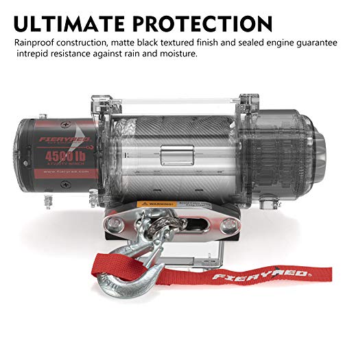 FIERYRED 12V Electric Winch with Synthetic Rope 4500LBS Wireless Towing Winch Kits for ATV UTV Off-Road with Mounting Plate Fairlead Hook - Image 5