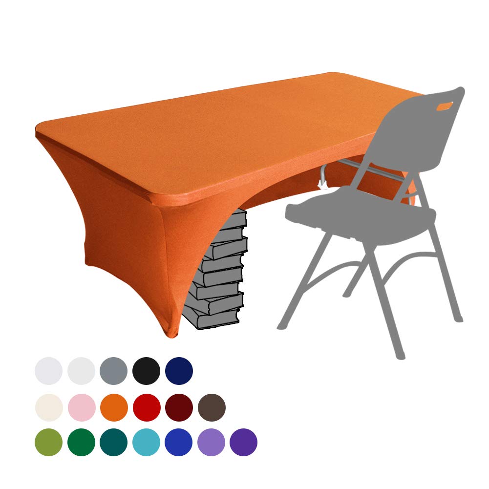 Best 6ft table cloth stretch orange
