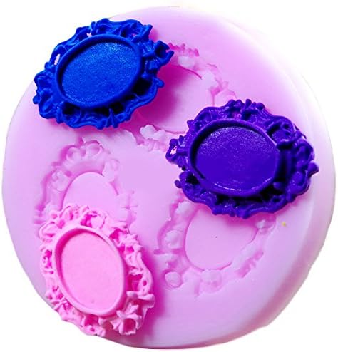 PIAGO 1 Pcs 3 Cavity 2.6cm Mini Frame Silicone Sugar Resin Craft DIY Moulds Gum Paste Cake Decorating Fondant Mold