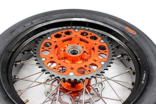 KKE KTM SIZE SX SX-F EXC EXC-W XC XC-F EXC-F 125CC 250CC 300CC 350CC 450CC 530CC WHEEL 3.517/4.2517 ORANGE HUB ALUMINUM BLACK RIM CST TIRE 110/150 FOR KTM ALL MODEL 125CC-530CC 2001-2019