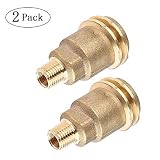 Gimiton QCC1 Acme Nut Propane Hose Adapter, 1/4 Inch Male Pipe Thread, Brass Propane Fittings, Propane Grills Outdoor Cooking