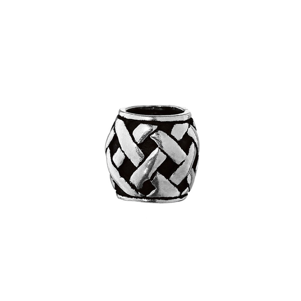 NKlaus Hair Accessories Beard Bead Celtic Pattern 925 Sterling Silver Silver Curly Bead 6395