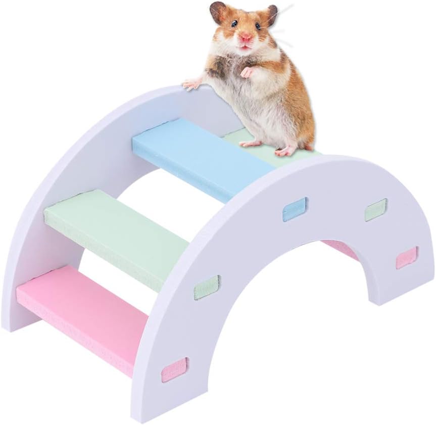 POPETPOP Hamster Toys Hamster Rainbow Bridge Syrian Hamster Toys for Small Animal,Habitat Exerise Toy Hamster Cage Accessories