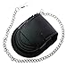 ZIJAE Black Leather Chain Pocket Watch Holder Storage Case Box Coin Purse Pouch Bag