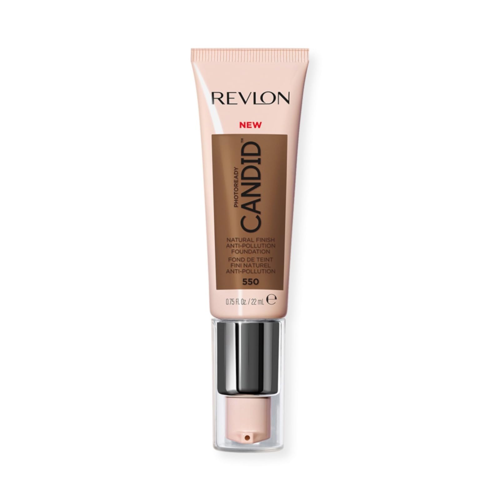 Revlon PhotoReady Candid Natural Finish Foundation, with Anti-Pollution, Antioxidant, Anti-Blue Light Ingredients, Mocha (550), 22 ml