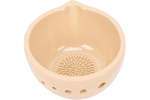 GOWENIC Handmade Ceramic Garlic Grater, Spoon Rest and Stripper, Ginger Grater Plate Ginger, Ceramic Bowl for Cheese Grating 