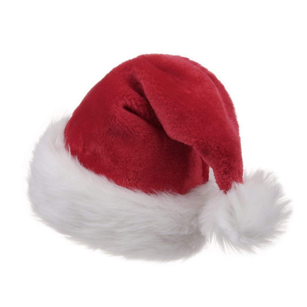 B-Land Unisex-Adult's Santa Hat, Christmas Hats for Adults Women Men Extra Thicken Xmas Holiday Hat with Comfort Liner