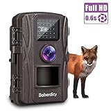 Baberdicy Trail Camera, 1080P 12MP HD Wildlife Camera Motion Activated Night Version,Waterproof Game Hunting Cam 120°Wide Angle, 0.2s Trigger Time, 65ft Range(Brown 1)