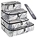 BAGAIL 6 Set Packing Cubes,Travel Luggage Packing Organizers with Laundry Bag(Geometry Grey)