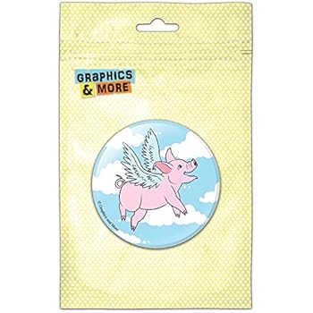 Flying Pig Kitchen Refrigerator Locker Button Magnet - 1 Inch Diameter