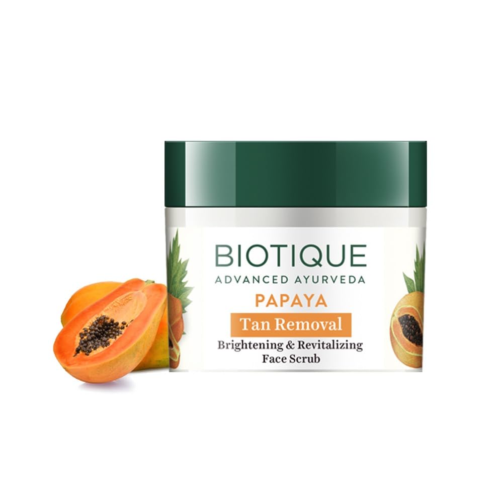 Biotique Papaya Smoothing and Revitalizing Scrub for All Skin Types I 75 Gm I Dissolve Dead Surface Cells