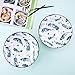 YALONG 40 Ounce Large Porcelain Deep Salad Bowl Set of 4 - Serving Soup, Pasta, Cereal, Noodle, Stackable Pho With Feather Pattern, 8 Inches Ramen for Kitchen - Microwave & Dishwasher Safe
