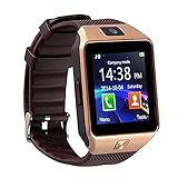 GZDL Bluetooth Smart Watch DZ09 Smartwatch Watch Phone Support SIM TF Card with Camera for Android IOS iPhone Samsung LG Phones Gold
