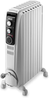 DeLonghi Dragon 4 TRD40820T Oil Filled Radiator 2kW White with Timer Wheels