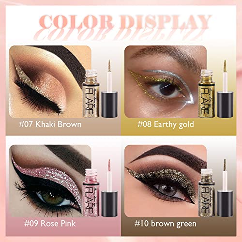 evpct 10 Colors Liquid Glitter Eyeshadow Set Glitter Liquid Eyeliner