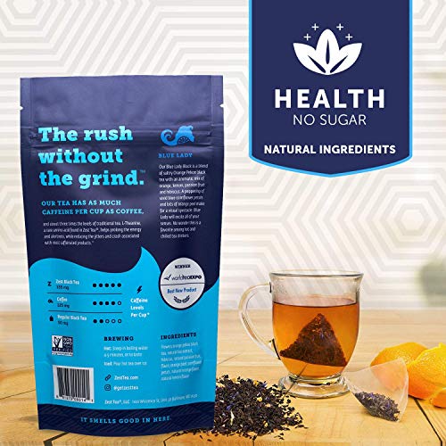 Zest 150mg High Caffeine Energy Leaf Blend - Blue Lady Black Tea - 20 Pack Bag - Hot or Iced - All Natural Strong… - Image 7