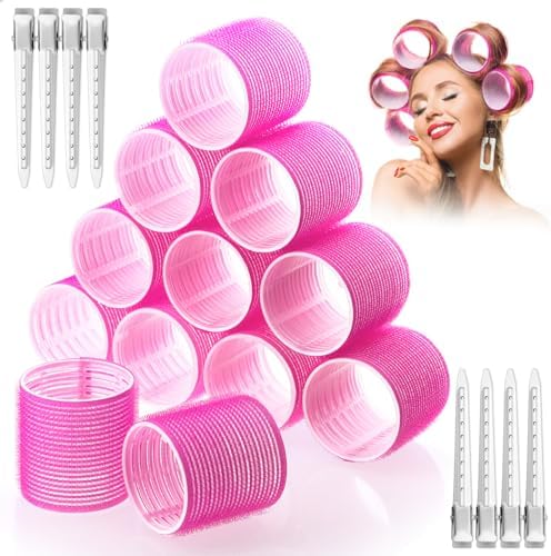 Acejoz Jumbo Hair Curlers Rollers, 12Pcs 60mm Jumbo Hair Roller
