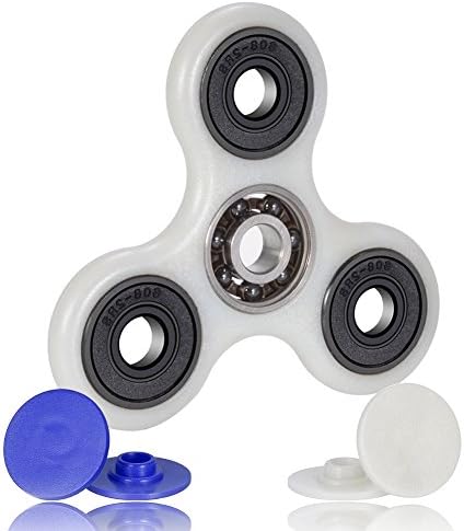 FSOrbit - Fidget Spinner Tri-Spinner Toy Premium Hybrid Ceramic si3n4 Bearing Perfect for ADHD, Anxiety, and Boredom (White)