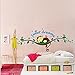 BIBITIME Sweet Dream Monkey Removable Vinyl Decal Kid Room Home Decor Wall Stickers