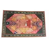 Mogul Vintage Sari Tapestry Purple Embroidered Patchwork Wall Hanging Festival Home Décor 60x40