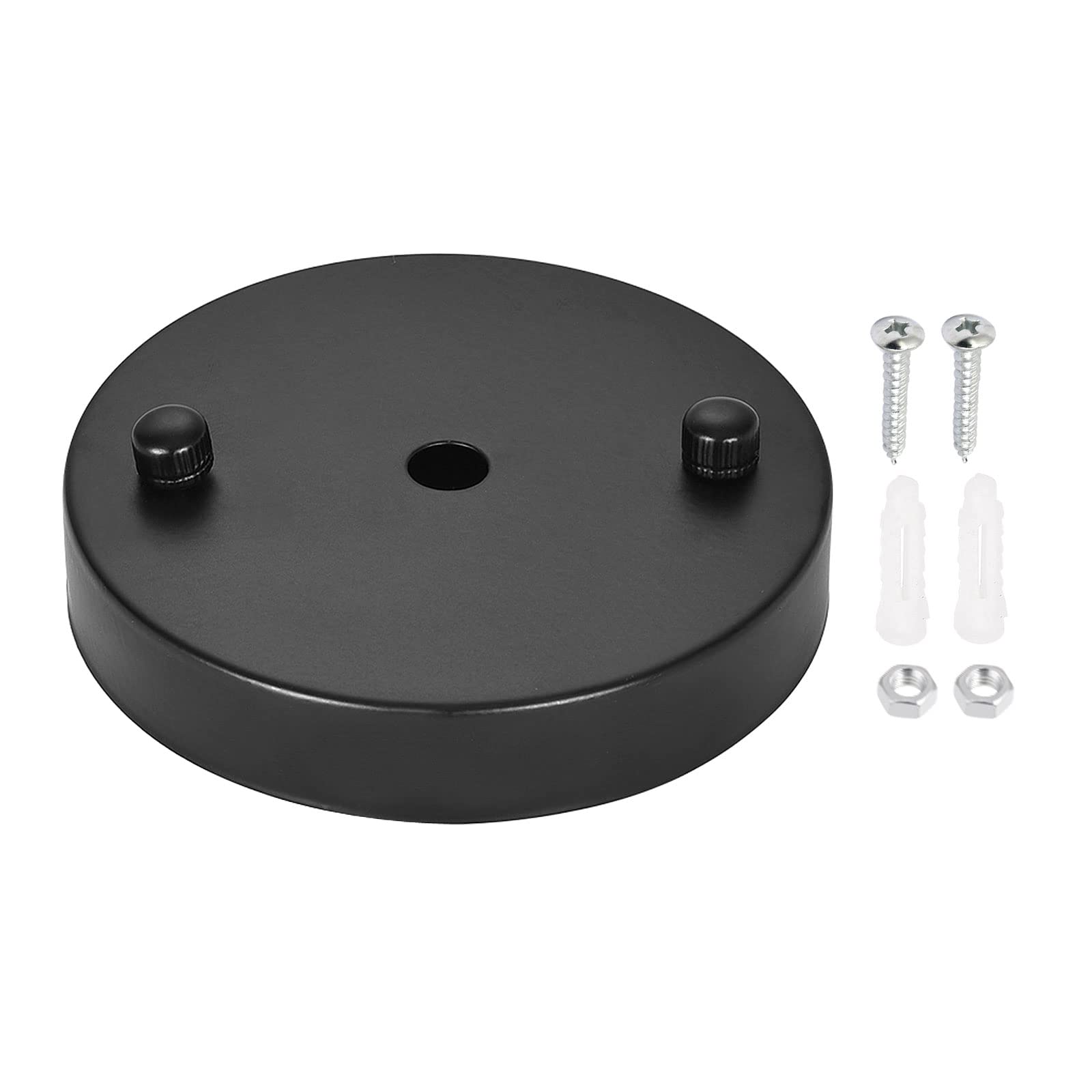 YOKIVE 1 Pcs Light Canopy Kit, Pendant Lighting Ceiling Plate Fixing Light Accessory Great for Home Office (Black, 4.7x0.71-Inch)
