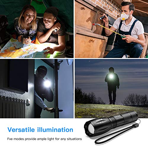 LED Tactical Flashlight S1000 - High Lumen, 5 Modes, Zoomable, Water Resistant, Handheld Light - Best Camping/Outdoor/Hiking/Everyday Flashlights/Gift-Giving/Emergency(Batteries Not Included) - Thumbnail 5