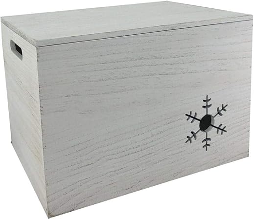 Red Hamper Caja de Almacenamiento de Madera del Copo de Nieve de Navidad: Amazon.es: Hogar