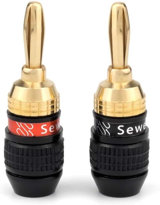 Sewell SW-29863-12 Deadbolt Banana Plugs 12-Pairs by, Gold Plated Speaker Plugs, Quick Connect: Home Audio & Theater