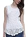 ZANZEA Womens Chiffon Lace Sleeveless Round Neck Embroidery 8Colors Vest Tops