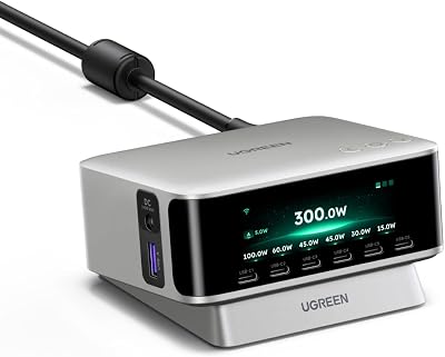 Nexode Pro 300W USB C Ladegerät 8-Port, TFT-Display & Smart Control