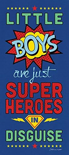 8x18 Little Boys are Just Super Heroes in Disguise Unframed Art Print Comic Book Inspired Boy’s Children’s Room Home Wall Decor