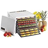 Excalibur 3926TW 9-Tray Electric Food Dehydrator with Temperature Settings and 26-hour Timer Automatic Shut Off for Faster and Efficient Drying Includes Guide to Dehydration Made in USA, 9-Tray,White