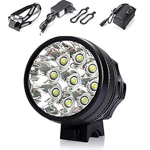 luz bicicleta delantera led foco bicicleta luces bicicleta led lampara bicicleta impermeable 10000lm 9 x cree xm l t6 con bateria y cargador negro