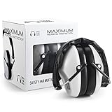 Pro For Sho 34dB Shooting Ear Protection - Special Designed Ear Muffs Lighter Weight & Maximum Hearing Protection - Standard Size, White