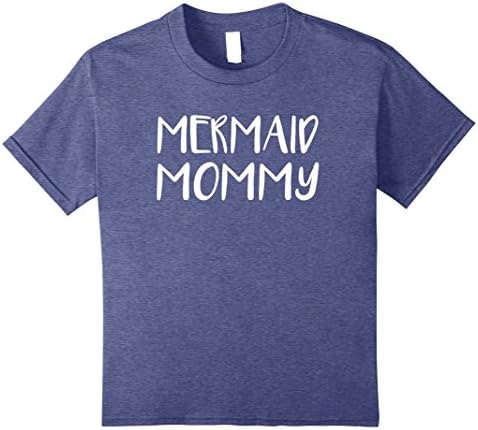 Kids MERMAID MOM MOMMY Shirt, Cute Mermom Mermommy T-Shirt 12 Heather Blue