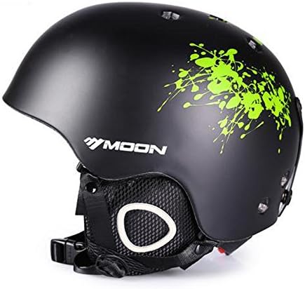 Professional Ski Helmet Integrally Winter Windproof Lightweight Outdoors Snowboards Unisex Adult Snow Sports Helmet Black and Green L