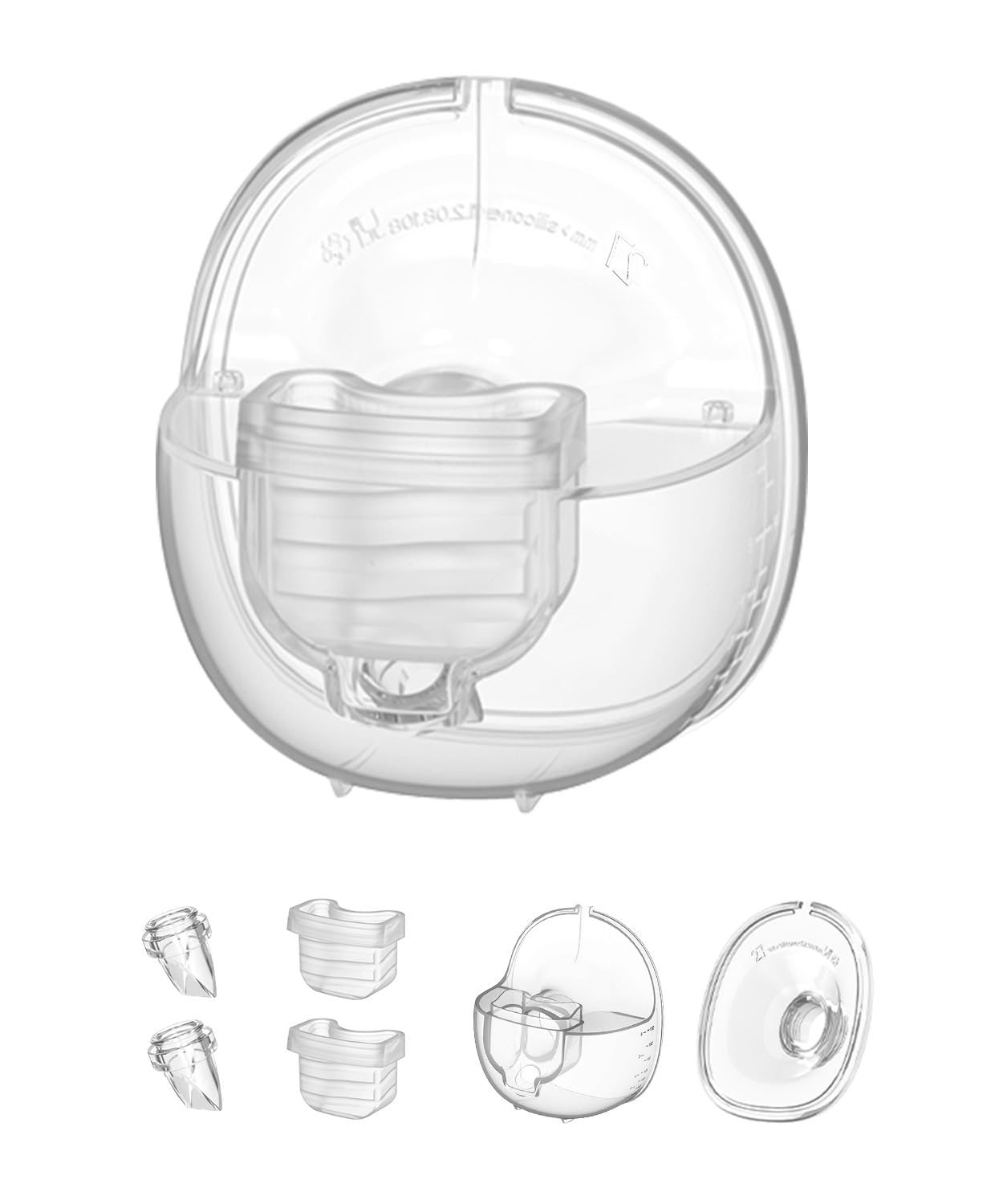 Photo 1 of Wearable Breast Pump Accessories, Replacement Pump Parts Flange 27mm, Duckbill Valve, Silicone Diaphragm, Milk Collector Cup Compatible with MOMMED S18 S21