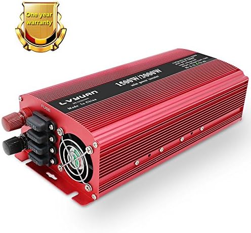 IpowerBingo 2018 New 1500W/3000W Power Inverter Dual AC Outlets USB Charging Ports DC to AC 12V to 110V Inverter Converter with Digital Display 4 External 40A Fuses for Blenders, vacuums, Power Tools