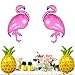 SAKOLLA Large Size Flamingo and Pineapple Helium Balloon,Flamingo Party Decorations, Hawaii Luau Party Supplies - Pack of 4