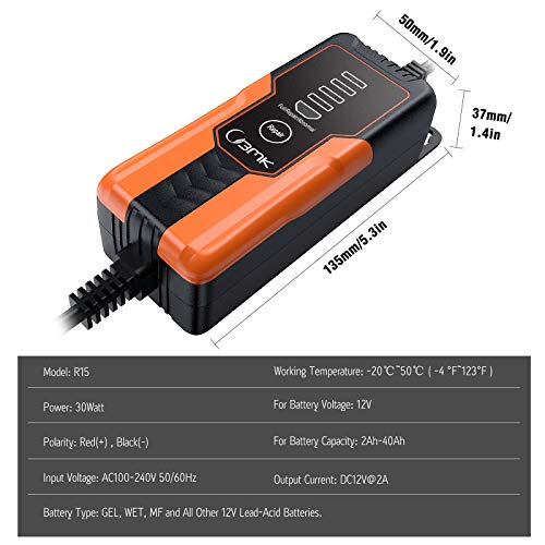 Car Battery Charger BMK 12V 2A Automatic Trickle Battery Maintainer